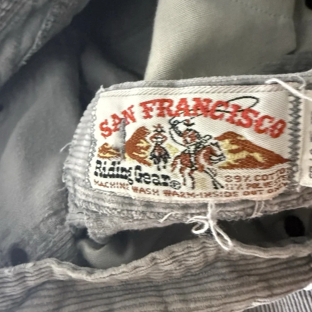 Vintage Corduroy Gray Flare San‎ Francisco Riding Gear Wally Jr Pants Boys 12